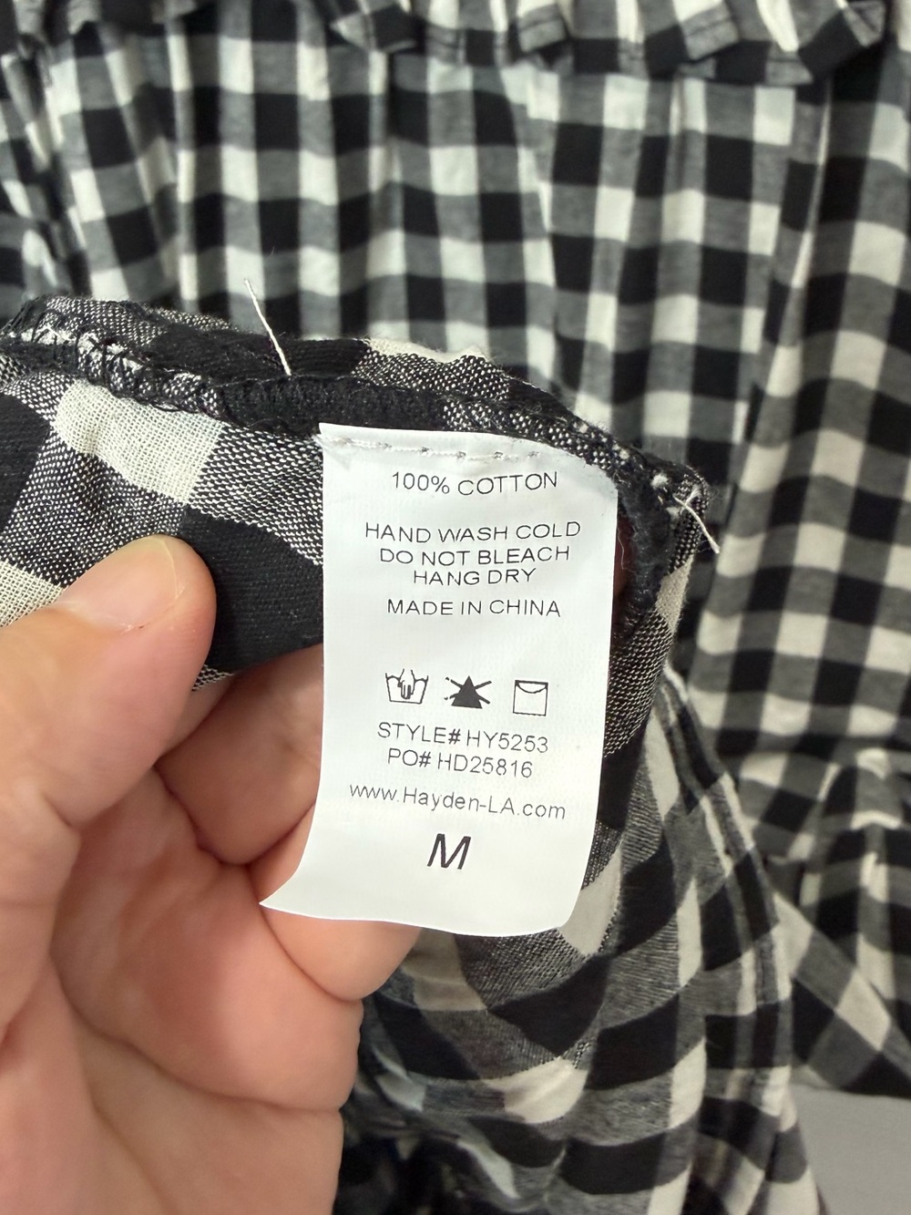 Black & White Gingham Square-Neck Midi Dress - Picture 6 of 7